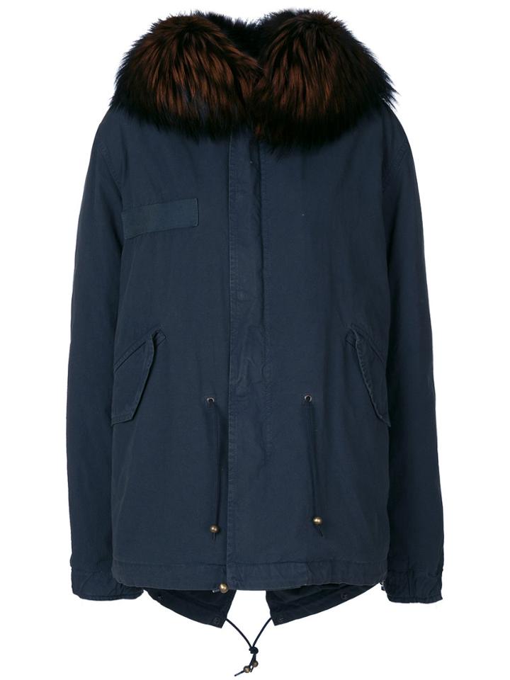 Mr & Mrs Italy Trimmed Hood Mid Parka - Blue
