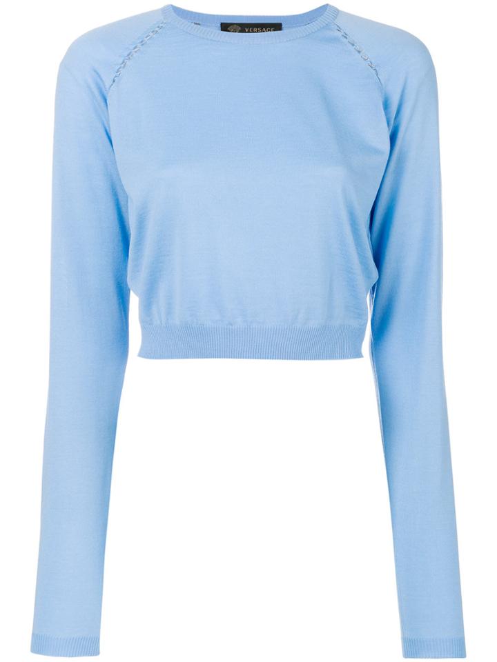 Versace Cropped Jumper - Blue
