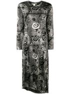 Comme Des Garçons Pre-owned Abstract Print Longsleeved Dress - Black