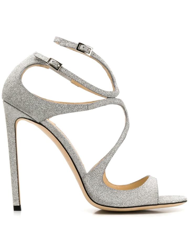 Jimmy Choo Lance Glitter Sandals - Silver