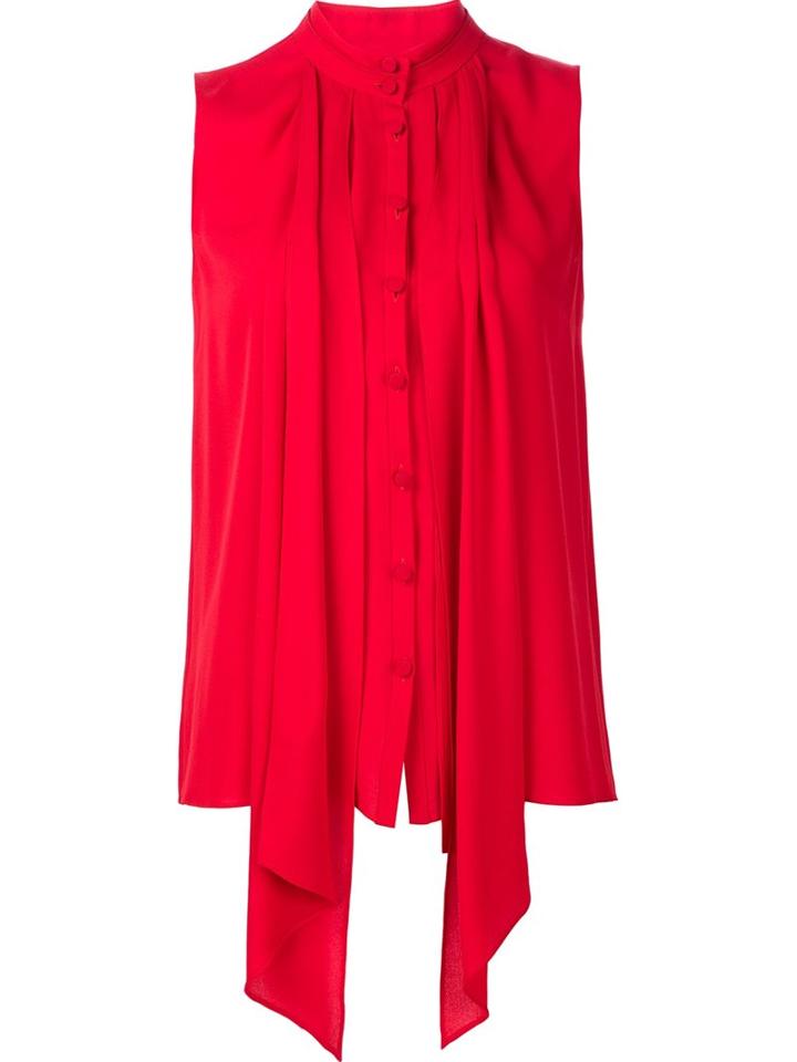Derek Lam Button Front Sleeveless Blouse, Women's, Size: 36, Red, Silk
