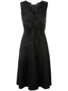 Dvf Diane Von Furstenberg Twisted Knot A-line Dress - Black