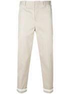 Neil Barrett Contrast Turn Up Trousers - Nude & Neutrals