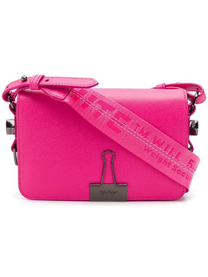 Off-white Binder Clip Shoulder Bag - Pink