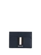 Bally Logo Stripe Cardholder Wallet - Blue