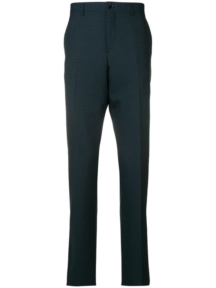 Ps By Paul Smith Micro-check Tailored Trousers - Blue