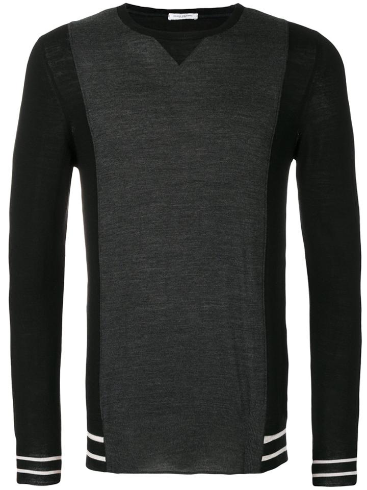 Paolo Pecora Contrasting Front Jumper - Black