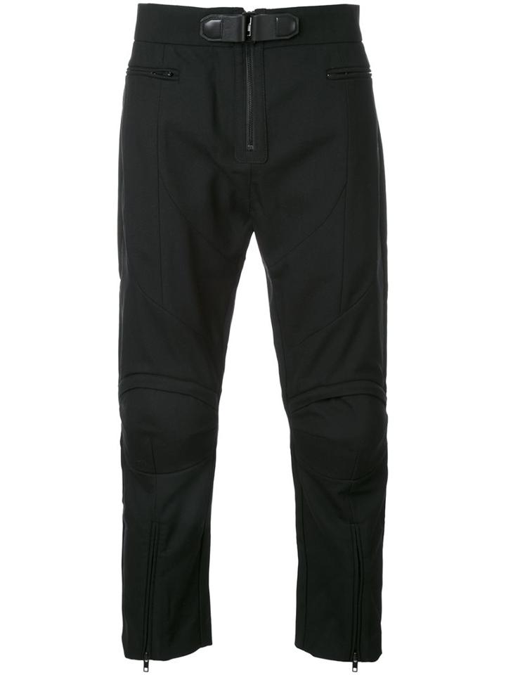 Juun.j Straight Trousers, Men's, Size: 48, Black, Sheep Skin/shearling/polyurethane/wool