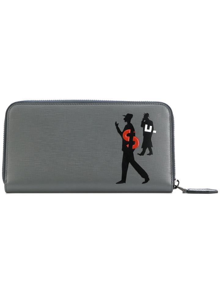 Salvatore Ferragamo The Passerby Zipped Wallet - Grey