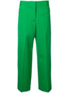 Jil Sander High Rise Cropped Trousers - Green