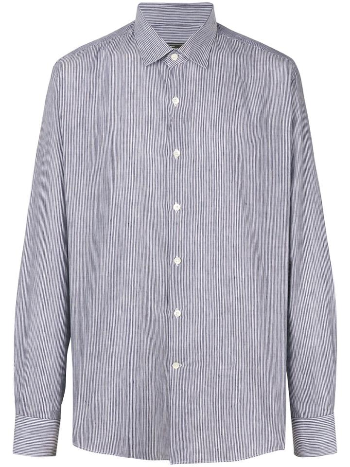Salvatore Ferragamo Classic Linen Shirt - Blue