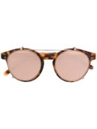 Linda Farrow Tortoiseshell Round Sunglasses - Brown