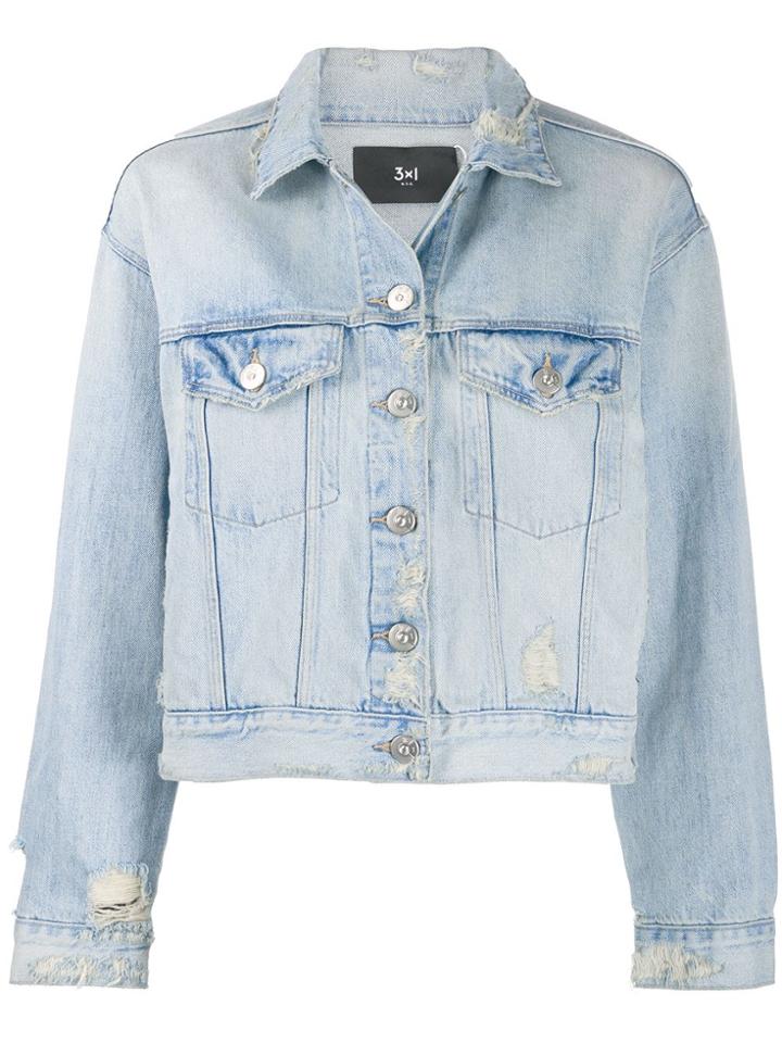 3x1 Cropped Denim Jacket - Blue
