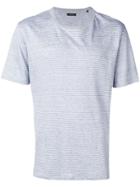 Ermenegildo Zegna Striped Pattern T-shirt - Blue