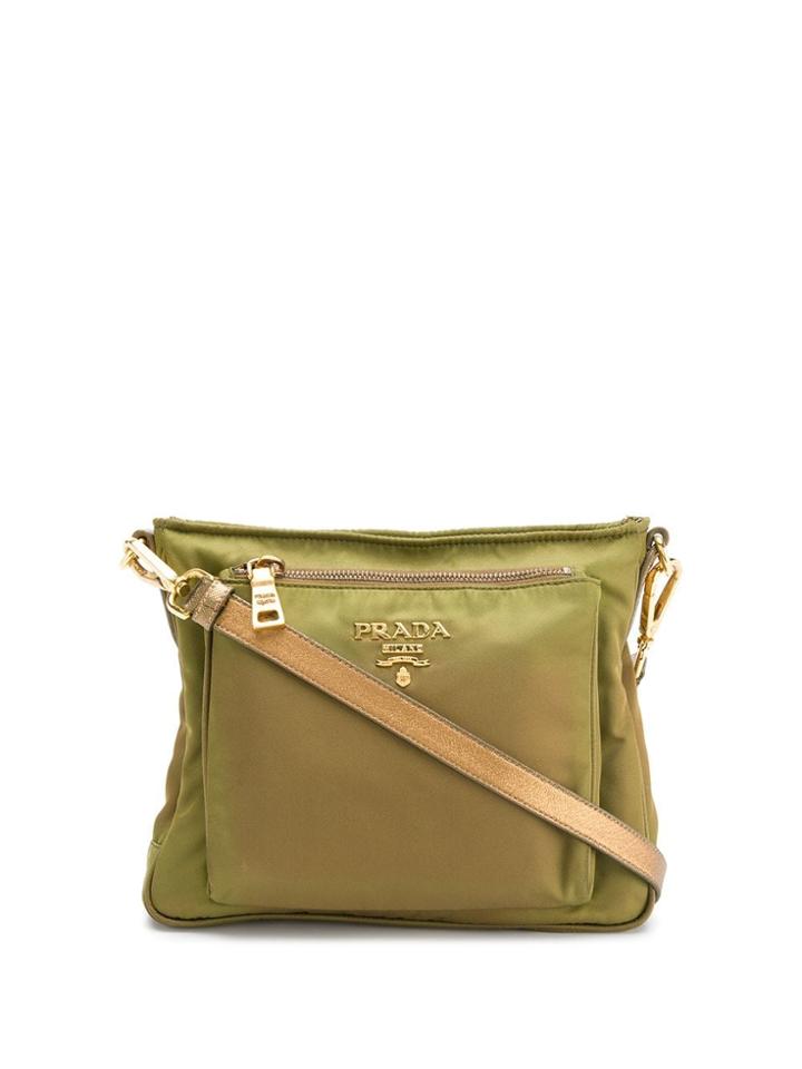 Prada Vintage 1990's Logo Shoulder Bag - Green