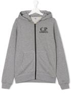 Cp Company Kids Teen Zip-up Goggle Hoodie - Grey