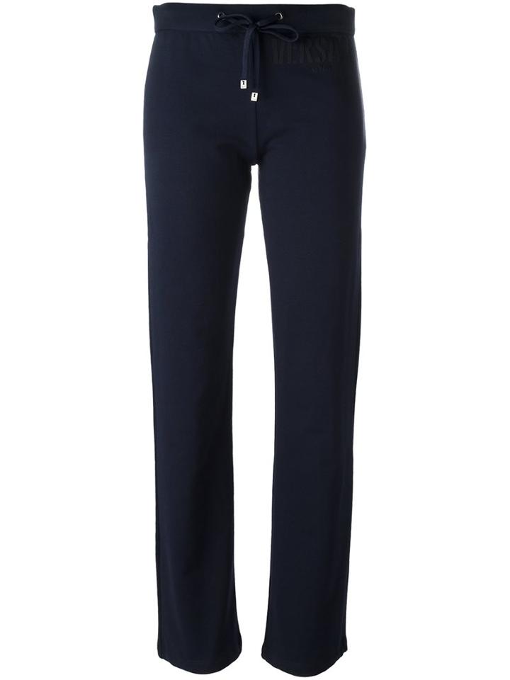 Versace 'versace Gym' Track Pants, Women's, Size: 42, Blue, Cotton/spandex/elastane