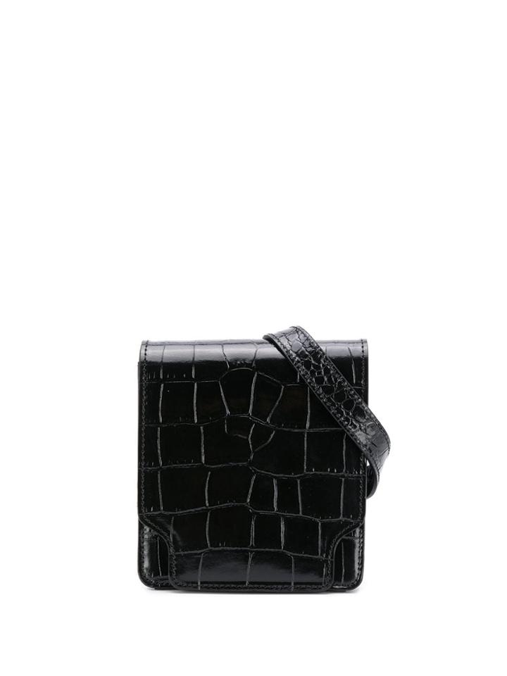 Marge Sherwood Croc-effect Belt Bag - Black