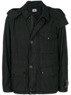 Cp Company Lightly-filled Hooded Jacket - Black