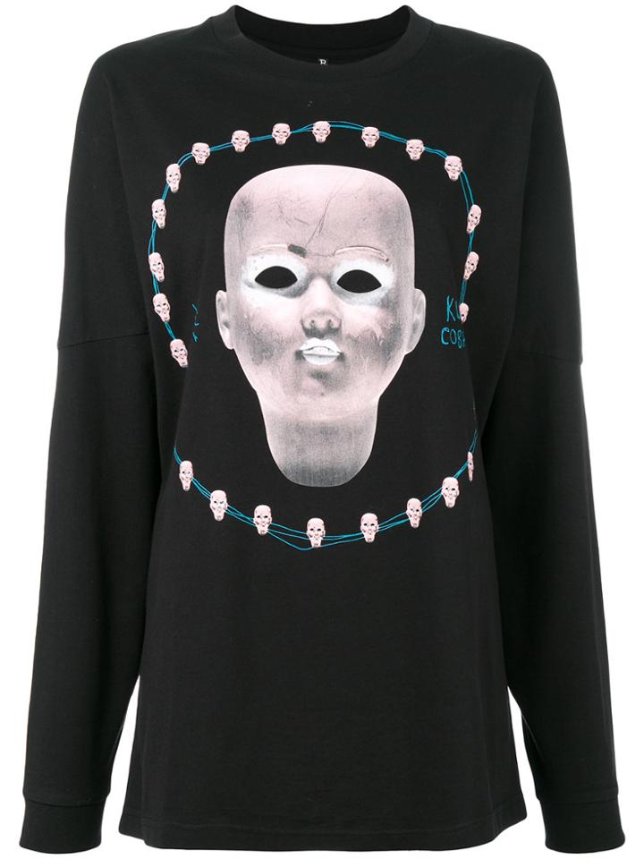 R13 Digital Print Long Sleeve Shirt - Black