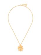 Versace Medusa Crystal Embellished Pendant Necklace - Gold