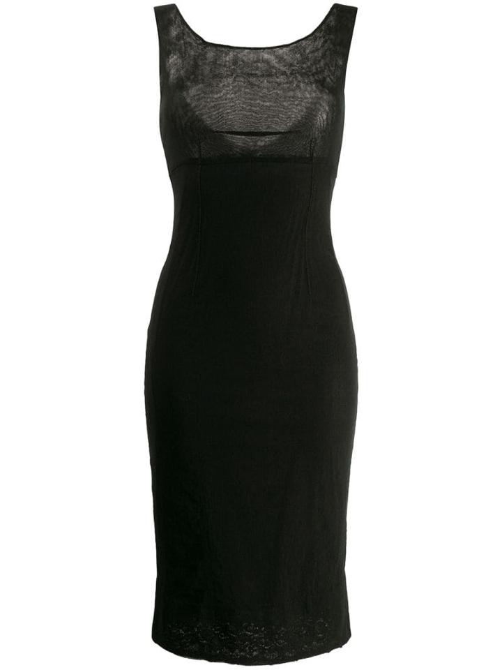 Dolce & Gabbana Pre-owned 1990's Fitted Midi Dress - Black