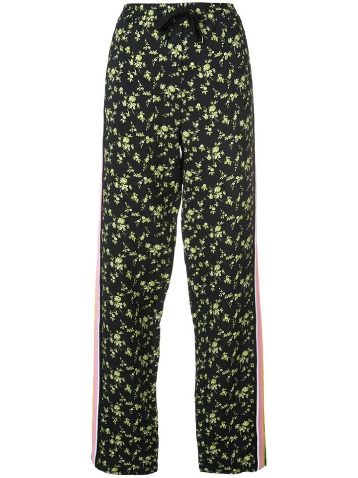 No21 Floral-print Trousers - Black