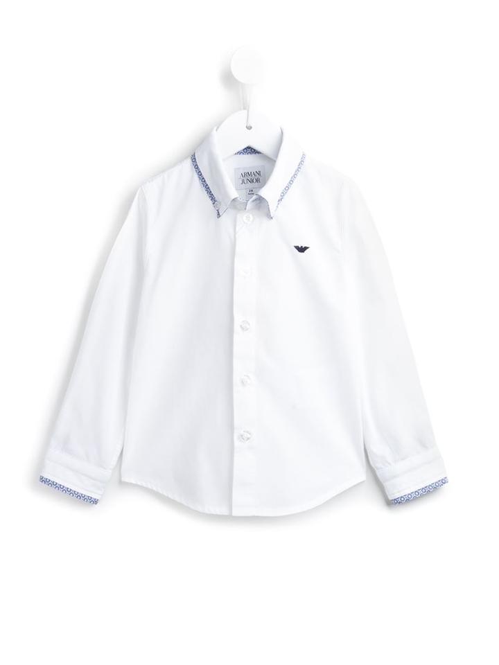 Armani Junior Contrast Printed Trim Shirt