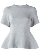 T By Alexander Wang Peplum T-shirt, Women's, Size: Xs, Grey, Rayon/cotton/polyester/spandex/elastane