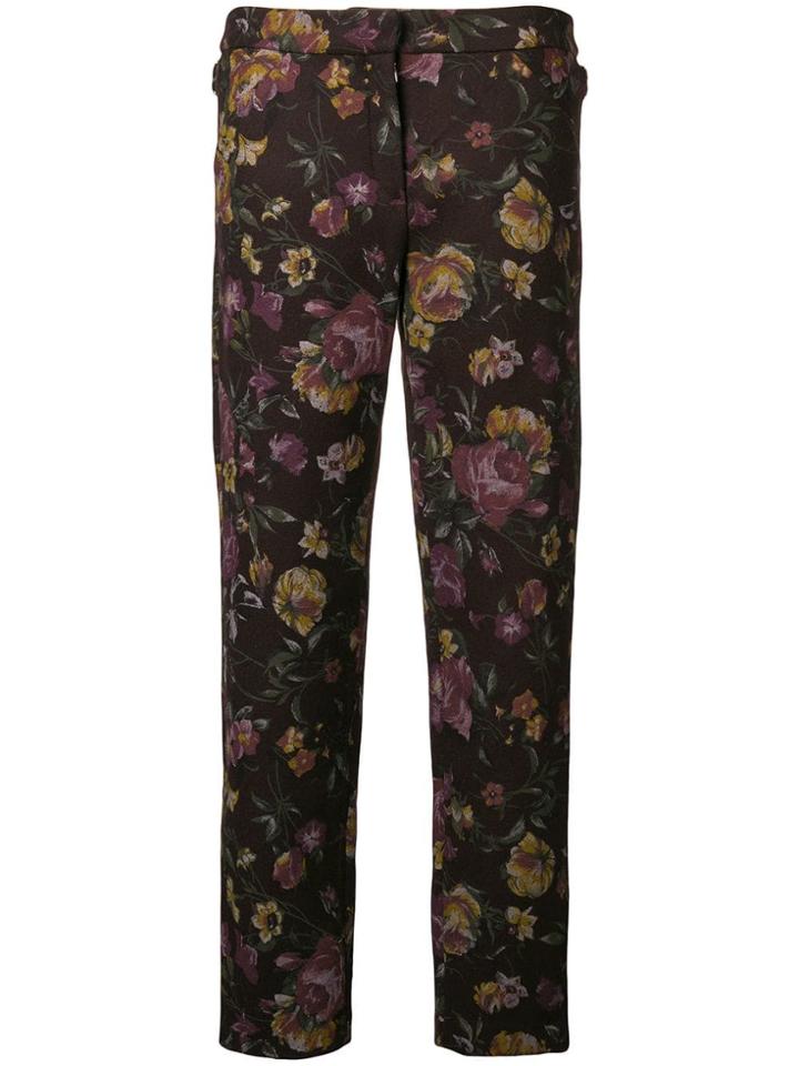 Roseanna Charles Floral Trousers - Brown