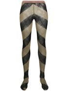 Gucci Chevron Striped Tights - Neutrals