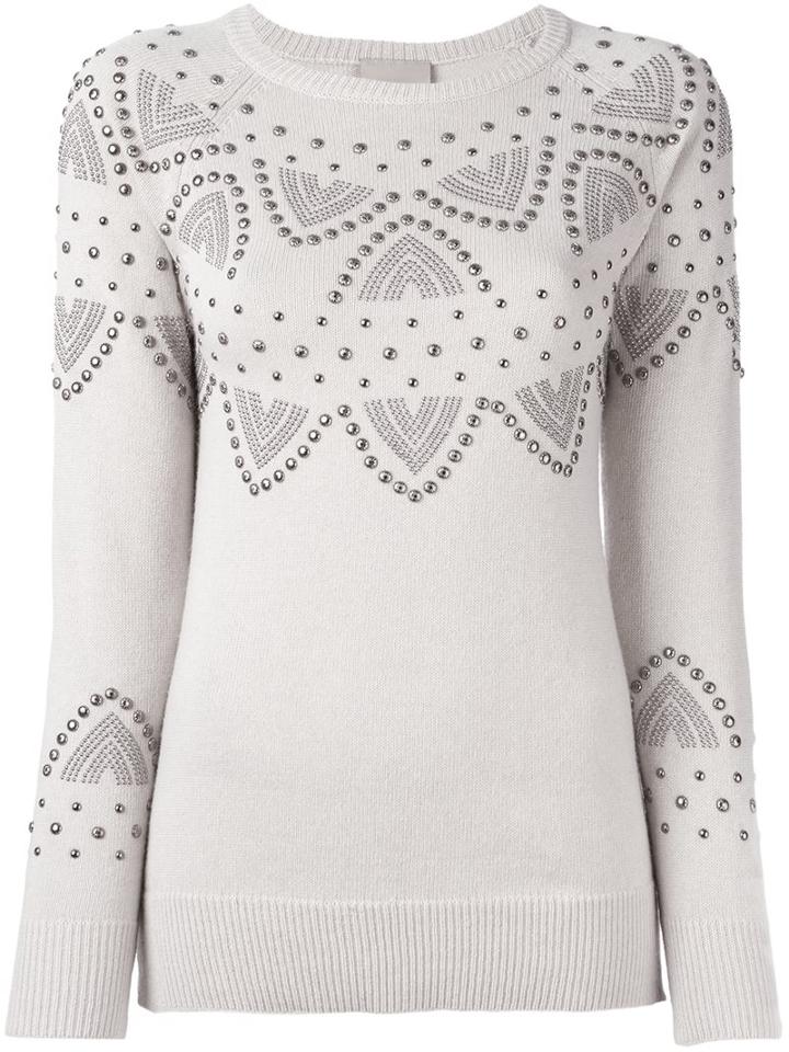 Laneus Studded Jumper, Women's, Size: 44, Nude/neutrals, Polyamide/viscose/aluminium/brass