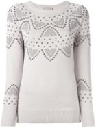 Laneus Studded Jumper, Women's, Size: 44, Nude/neutrals, Polyamide/viscose/aluminium/brass