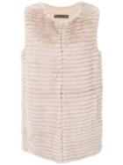 Simonetta Ravizza - Shearling Gilet - Women - Rabbit Fur/polyamide/viscose/wool - 44, Nude/neutrals, Rabbit Fur/polyamide/viscose/wool