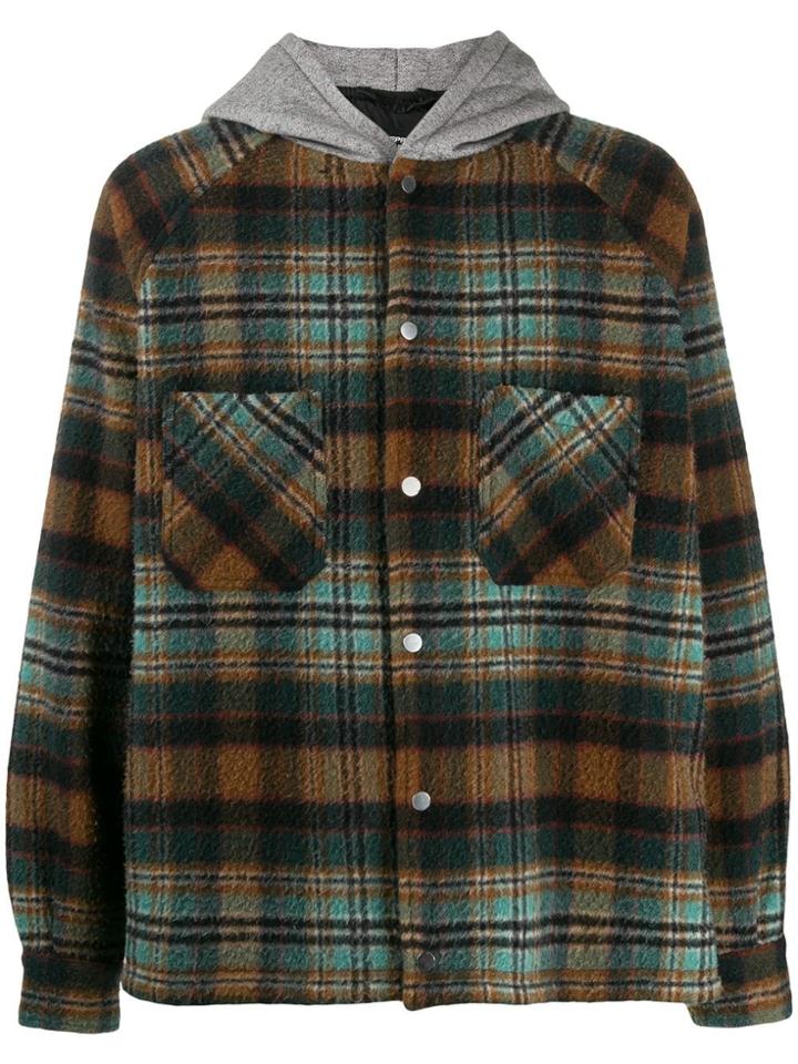 Represent Checked Hooded Jacket - Neutrals
