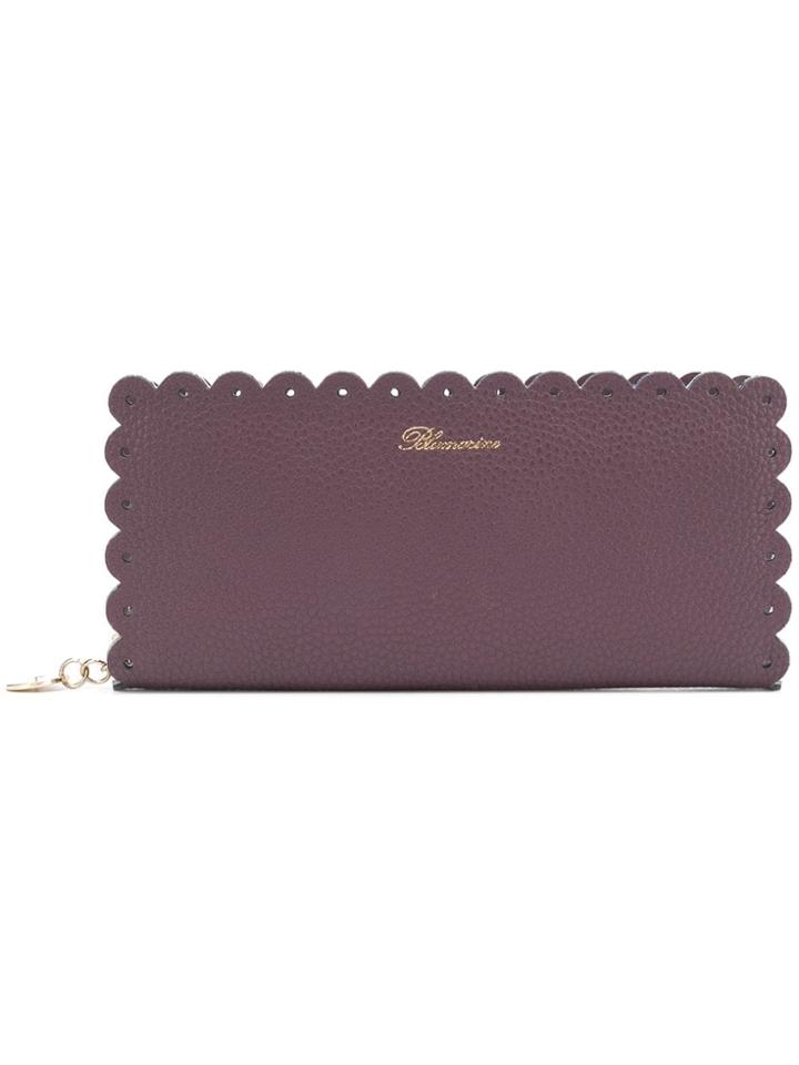 Blumarine Scalloped Edge Wallet - Purple