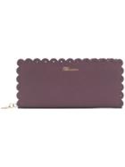 Blumarine Scalloped Edge Wallet - Purple