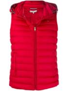 Tommy Hilfiger Hooded Puffer Gilet - Red