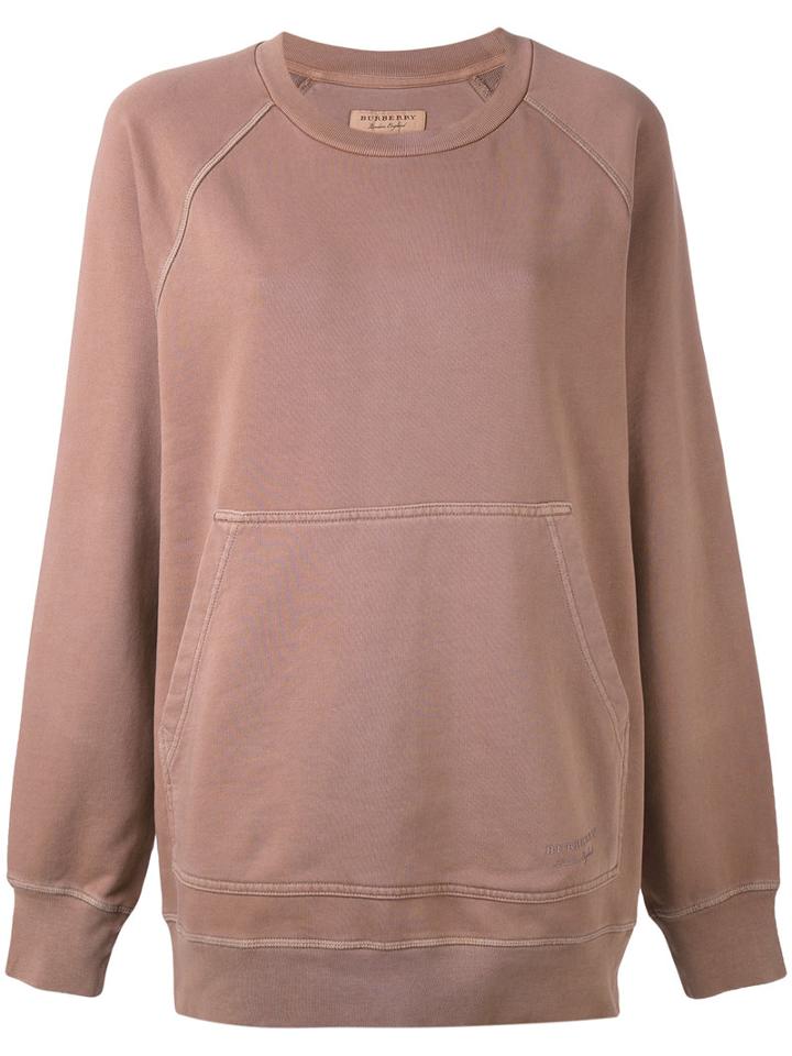 Burberry - Kangaroo Pocket Sweatshirt - Women - Cotton - M, Pink/purple, Cotton