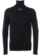 Chalayan Split Roll Neck Jumper, Men's, Size: Small, Black, Merino