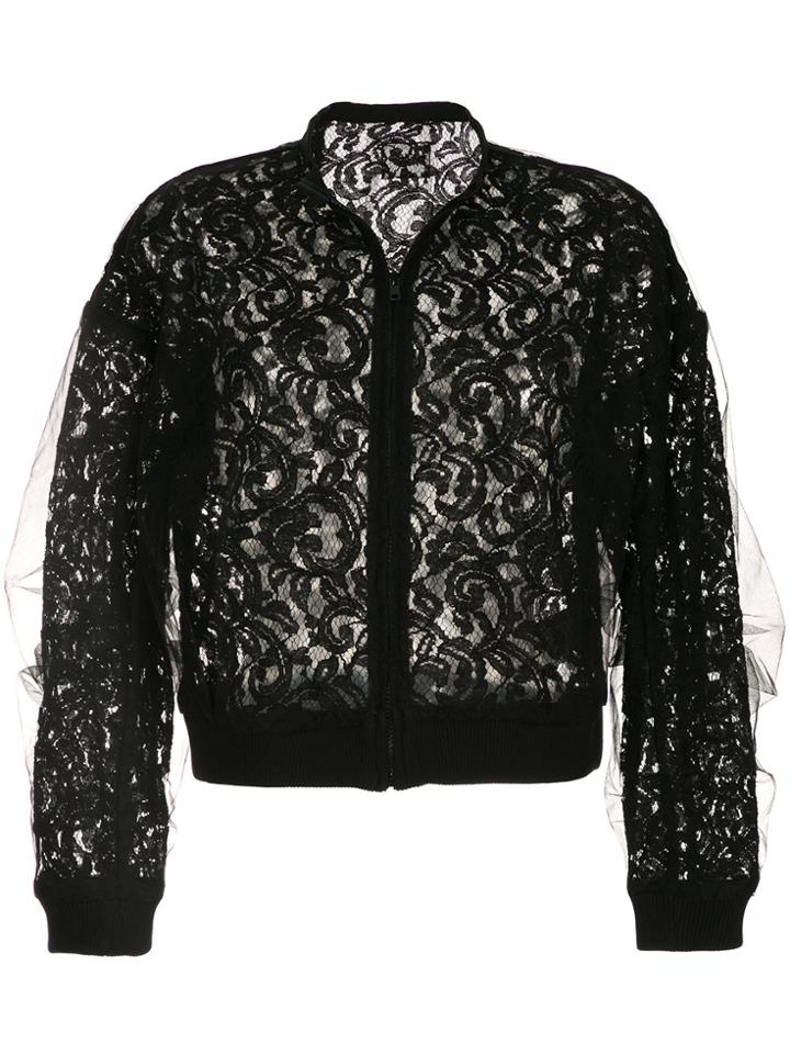 Aula Lace Bomber Jacket - Black