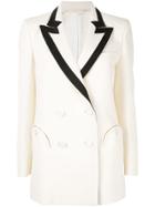 Blazé Milano Black Trim Double-breasted Jacket - White
