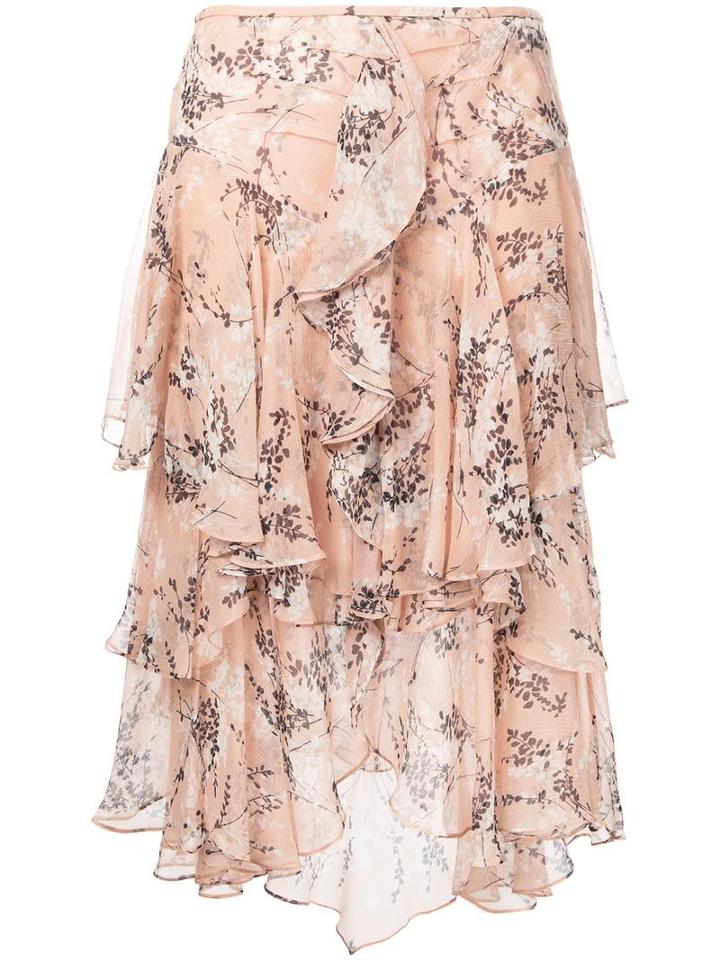 Jason Wu Draped Ruffle Skirt, Women's, Size: 6, Nude/neutrals, Silk