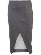 Patbo Asymmetric Knitted Skirt - Grey