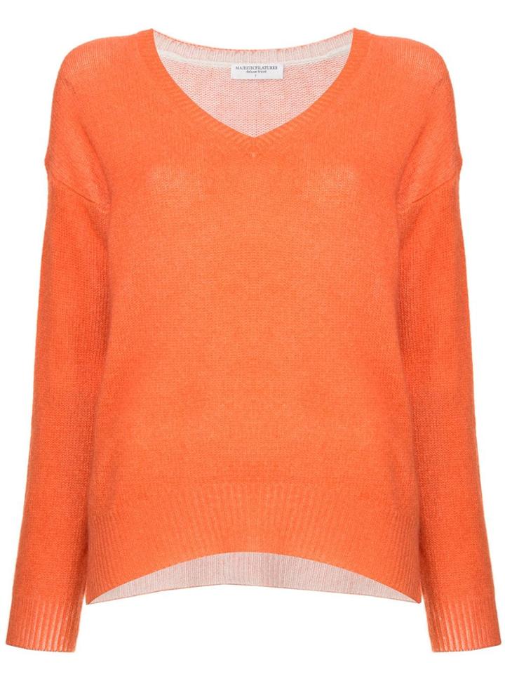 Majestic Filatures V-neck Sweater - Yellow & Orange