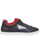 Fendi Appliqué Lace-up Sneakers - Black