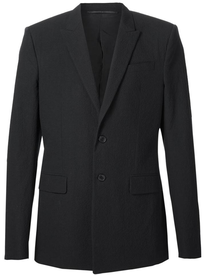 Givenchy Classic Formal Blazer, Men's, Size: 48, Black, Polyester/viscose/cotton/spandex/elastane