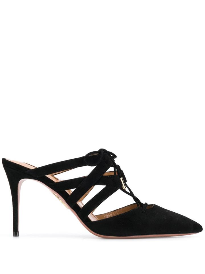 Aquazzura Belgravia 85 Mules - Black