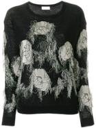 Christian Wijnants Frayed Floral Embroidered Sweater - Blue