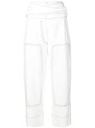 Sportmax Contrast Stitching Trousers - White